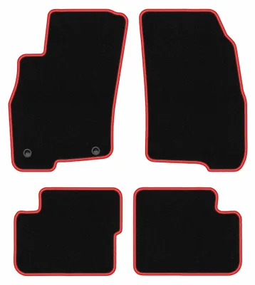 Immagine prodotto di Tappetini in moquette per Fiat Grande Punto 2005-2009 (hatchback) – set 4 pezzi, nero/rosso, su misura – Wielganizator CARLUX