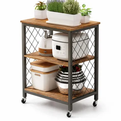 Immagine prodotto di Mobile su ruote marrone scuro in stile loft