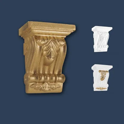Produktbild von MARBET DESIGN Wandkonsole EPS Styropor Weiß Gold Konsole Stuck Nachbildung Ornament Wand Dekoration