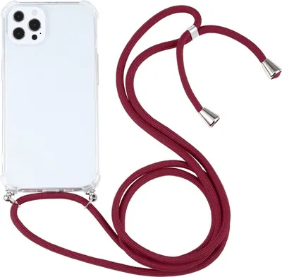 Produktbild von König Design Hülle kompatibel mit Apple iPhone 13 Pro Max Kunststoff Handykette Cover - Case Handyhülle Rot
