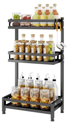 Obrázek produktu pro Stojací organizér na koření, 3 patra, černý