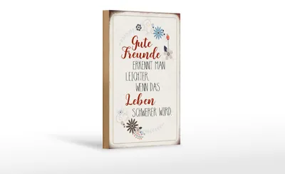 Produktbild von Holzschild Spruch 12x18cm gute Freunde erkennt Schild
