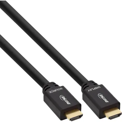 Produktbild von InLine HDMI-High Speed Kabel mit Eth., ST / ST, aktiv, schwarz / gold, 40m, 40 m, HDMI Typ A (Standard), HDMI Typ A (Standard), 4096 x 2160 Pixel, 3D, Schwarz