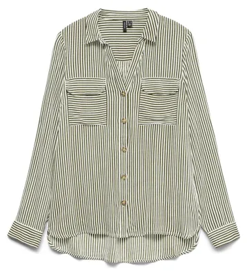 Productafbeelding van Vero Moda 10275283_13143_1085115_60, Overhemden, Dames, Groen, Maat S, 1 stuk, Maximale krimp: 5%; Wassen met soortgelijke kleuren; Wassen met soortgelijke kleuren, Ophangdrogen