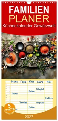 Produktbild von Familienplaner 2027 - Küchenkalender Gewürzwelt mit 5 Spalten (Wandkalender, 21 x 45 cm) CALVENDO