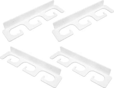 Obrázek produktu pro 4ks držák rybářských prutů robustní úsporný stylový držák 6 prutů nástěnný stojan na rybářské pruty pro vnitřní venkovní použití bílý