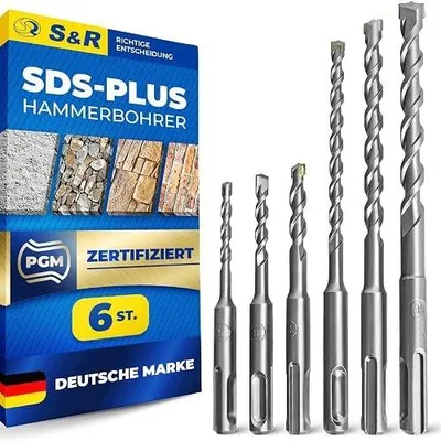 Zdjęcie produktu dla Wiertła do betonu sds plus zestaw 6 sztuk młotów udarowych