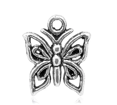 Produktbild von 50 Charm Anhänger Schmetterling 15x12mm altsilber Charmanhänger Geschenkanhänger