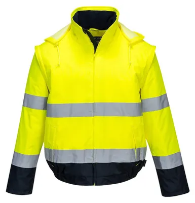 Image de Blouson Hv 2-en-1 Hv Doublé Polaire Couleur : Jaune/marine Taille Xxl - Portwest