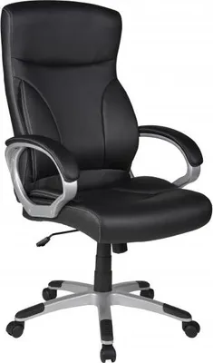 Zdjęcie produktu dla Fotel Cosimo XXL ergonomiczny czarny/srebrny 150 KG sprężyna gazowa ciśnieniowa