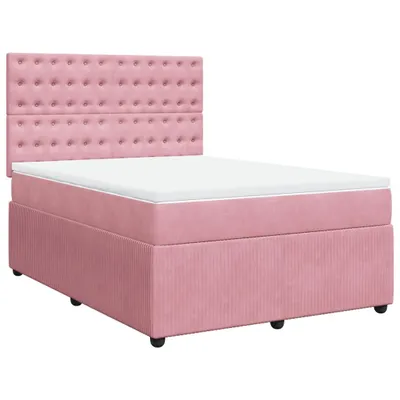 Produktbild von Boxspringbett mit Matratze Rosa 140x190 cm Samt