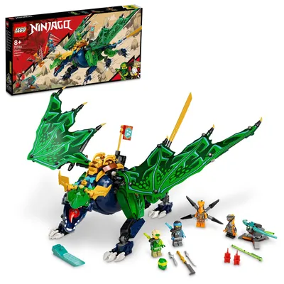 Image de LEGO 71766 NINJAGO : Le Dragon Légendaire de Lloyd, jouet de ninja avec des figurines de dragon et de serpent, ainsi que 4 figurines, dont Lloyd et Nya. Idéal comme cadeau pour les garçons et les filles à partir de 8 ans