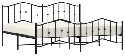 Productafbeelding van vidaXL Bedframe met hoofdeinde en voeteneinde, metaal, zwart, 193x203 cm