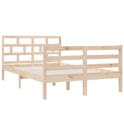 Image de vidaXL Lit en bois massif 120x190 cm