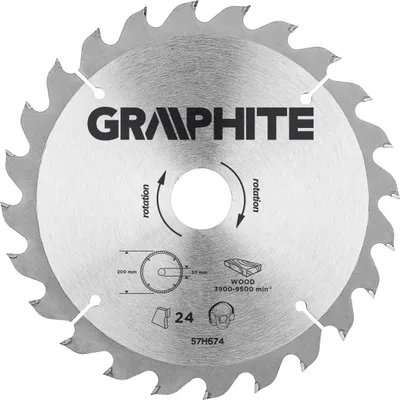 Zdjęcie produktu dla GRAPHITE Tarcza do pilarki, widiowa, 200 x 30 mm, 24 zęby