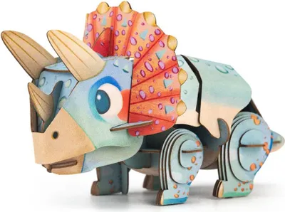 Image de Mieredu 3D Puzzle Dinosaure Triceratops - Jouet éducatif en carton