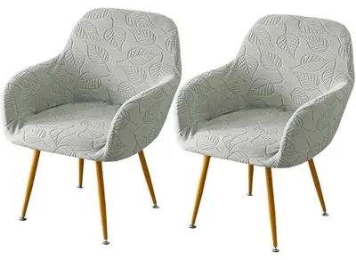 Obrázek produktu pro Potahy na židle s područkami, elastické, 2 kusy, světle šedé, polyester/Elastan
