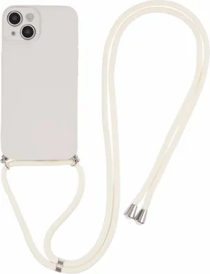 Produktbild von iPhone 15 Hülle - Coverup Colour TPU Back Cover mit Handykette - Ecru