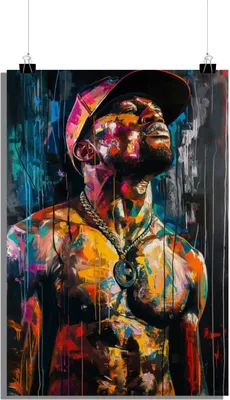 Zdjęcie produktu dla Floyd Mayweather Jr. Plakat - Plakat bokserski - Plakat akwarelowy - Plakat sportowy - 51x71cm - Idealny do oprawienia w ramkę