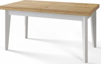 Immagine prodotto di Tavolo da pranzo 200 cm / 300 cm, Tavolo allungabile, Tavolo da cucina, Tavolo da pranzo, Tavolo da soggiorno, Tavolo da camera, Tavolo moderno, Tavolo da soppalco, Gambe bianche, Scandinavo, 200x100, Artigianato