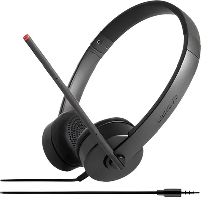Produktbild von Lenovo Stereo Analog, Kabelgebunden, Büro/Callcenter, 110 g, Kopfhörer, Schwarz