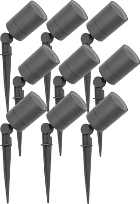 Produktbild von Ledvion 9er Set Gartenstrahler mit Erdspieß IP65 GU10 3W ohne Leuchtmittel