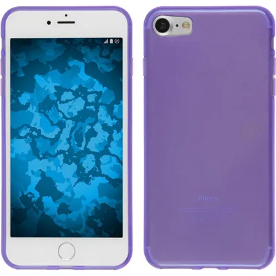 Produktbild von PhoneNatic Case kompatibel mit Apple iPhone 7 / 8 / SE 2020 - lila Silikon Hülle transparent + 2 Schutzfolien