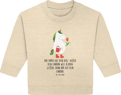 Produktbild von Mr. & Mrs. Panda Organic Baby Pullover Einhorn Gärtner 24. - 36. Monat - Natural Raw - Geschenk, Stiefel, Bullover, Einhörner, Garten, Blume, Luftballon, Unicorn