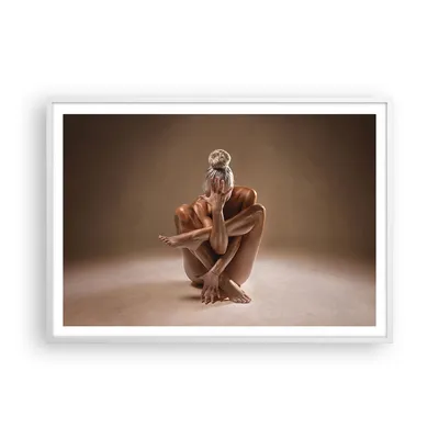 Produktbild von Gerahmtes Poster - Weißer Rahmen - Nackt Frau Figur - 100x70 cm - Wand Bild - Wanddeko - Wandbilder - Kunstposter - Wandposter - Bilderrahmen - Bilder - Kunstdruck - Wanddekoration - P2WAA100x70-4775