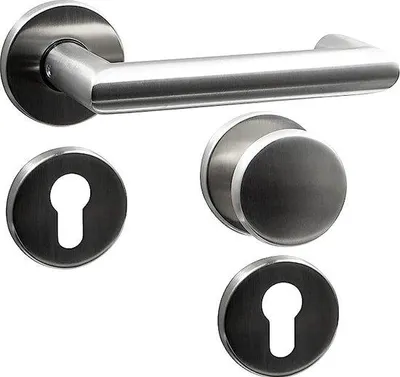 Imagen del producto de Juego de manillas para puertas cortafuegos – acero inoxidable, forma CL