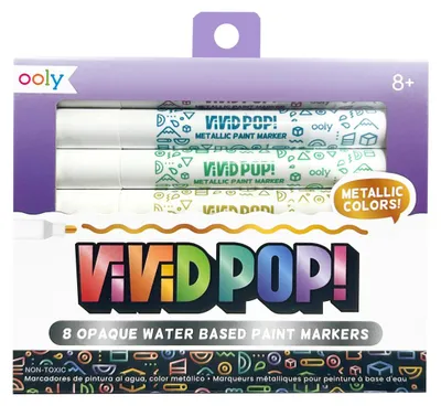 Imagen del producto de Marcadores acrílicos Vivid Pop!! Metálicos, set de 8 unidades - ooly