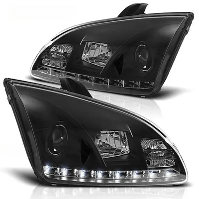 Productafbeelding van LED-koplampen met dagrijverlichting, geschikt voor Ford Focus 2, bouwjaar 2004-2008, zwart