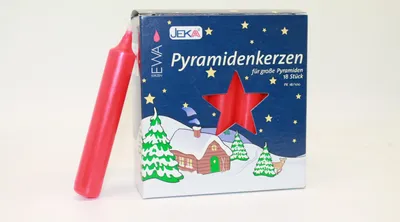 Obrázek produktu pro Pyramidové svíčky 18/100 červené 17x100 mm 18 kusů v balení pro velké pyramidy