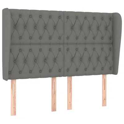 Obrázek produktu pro vidaXL Čelo postele s ušima tmavě šedé 147x23x118/128 cm Látka