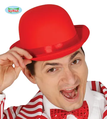 Obrázok produktu pre Klaunská buřinka modrý tón elegancia karneval retro šik nadčasový štýl klobúk s klobúkom, farba: červená