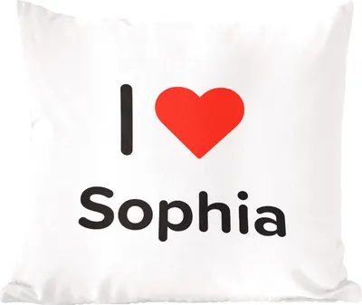 Produktbild von MuchoWow® Zierkissen Sofakissen Wohnzimmer Dekokissen 50x50 cm Ich liebe - Sophia - Mädchen - Komfort - Sofakissen