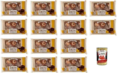 Produktbild von Beniamino Tortini con Gocce di Cioccolato mit Schokoladenstückchen 14x 250gr + Italian Gourmet polpa 400g