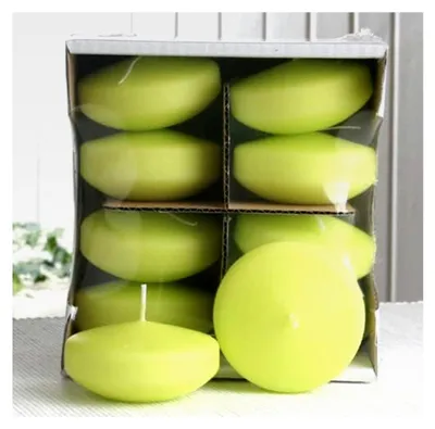 Produktbild von XL-Schwimmkerzen mit 8 Stunden Brenndauer, 8er-Pack, limonengrün