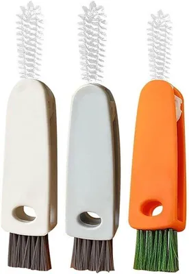 Produktbild von Multifunktionale 3-in-1 Wasserflaschen-Reinigungsbürste, 3 Stück für Wasserbecher, tragbar, Bürste für Wasserbecherdeckel, Reinigungswerkzeug