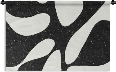 Produktbild von MuchoWow® Wandteppich Wandbehang Pflanze - Schwarz - Minimalismus 60x40 cm Tapisserie Dekoration Wandtuch - Wanddekorationen