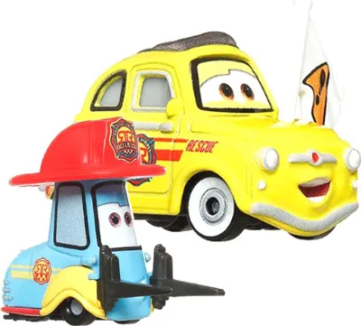 Produktbild von Mattel Disney and Pixar Cars Radiator Springs Race & Rescue Luigi & Guido, Fahrzeug-Set, 3 Jahr(e), Metall, Mehrfarbig