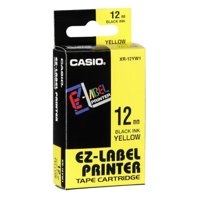 Produktbild von Casio XR-12 YW 12 mm schwarz auf gelb