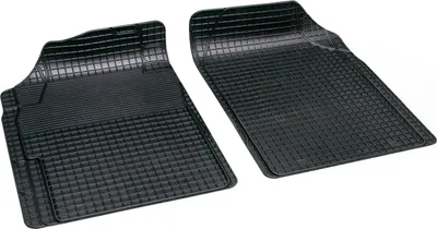 Produktbild von alca® Fußmatte 2er-Set aus Gummi, zuschneidbar mit Haltenoppen schwarz, zuschneidbare Gummimatten, für Fahrer & Beifahrer vorne im Auto
