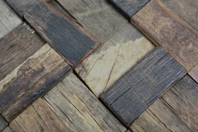 Produktbild von Handmuster Holz Mosaik Parkett boot OLD Wood HolzMosaikfliese Wand Fliesenspiegel Küche Bad MOS160-25_m