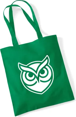 Produktbild von Huuraa Jutebeutel Eule Silhouette 10 Liter Kelly Green Baumwolle Tasche Geschenkidee