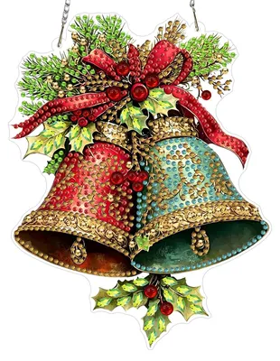 Diamond Painting Hänger mit Kette, Weihnachtsmotiv, 21x21 cm