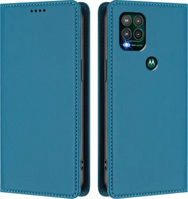 Produktbild von Handyhülle für Motorola Moto G Stylus 5G 2021, Kunstleder Klapphülle Stoßfeste Magnetische Hülle mit Ständer Blau