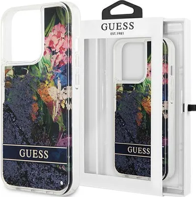 Produktbild von Guess Guhcp13Llflsb Iphone 13 Pro / 13 6,1"" Niebieski/Blau Hardcase Blume Flüssig Glitter