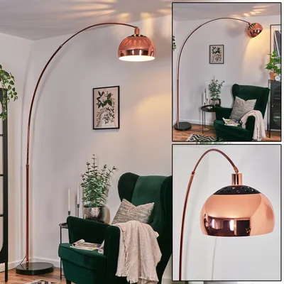 Produktbild von Gavirate Stehlampe aus Metall in Schwarz/Kupfer/Weiß/Schwarz mit Marmorfuß