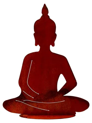 Produktbild von Sitzende Buddha Gartenfigur aus Rost 44,5 cm